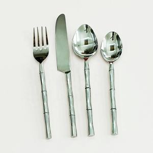 Juego de cubiertos de plata de acero inoxidable pulido estilo occidental con mango de diseño trenzado, alta calidad, para el hogar - Product Image 6