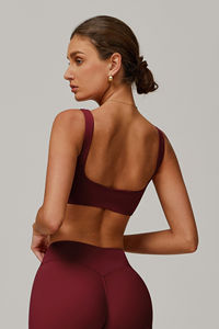 Soutien-gorge de sport personnalisé 2026 en gros, écologique, extensible dans 4 directions, bretelles fines, respirant, séchage rapide, idéal pour le fitness et la gym pour femmes - Product Image 2