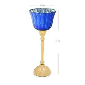 Votive violet et or avec support en métal Petit éclairage romantique aux chandelles élégant pour la maison - Product Image 4