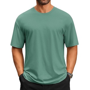 Best-seller T-shirt décontracté à manches courtes 100% coton pour homme Col rond Épaule Pente avec bande Couleur unie Fabriqué au Bangladesh - Product Image 5