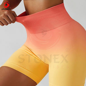 Pantalones cortos de yoga para mujer Pantalones cortos de melocotón multicolores Cintura alta Secado rápido Scrunch Butt Yoga Short - Product Image 5