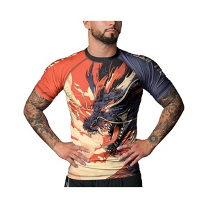 เสื้อแรนเดอร์การ์ดสำหรับผู้ชายเสื้อแบบรัดรูปสำหรับ MMA แบบ bjju Jitsu เสื้อแรชการ์ดแบบซับลิเมต - Product Image 4