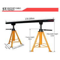 Plateau tournant de bureau sur pied, fil hydraulique détachable, bobine de câble électrique, rouleau de tambour, plateau de levage, support de cric, 5 tonnes