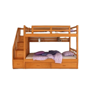 Litera de cama doble de madera maciza de teca para muebles para niños con almacenamiento precio directo de fábrica al por mayor - Product Image 1