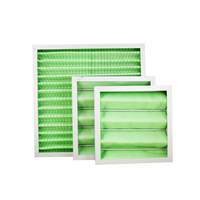 Filtre à air plissé F6 à efficacité moyenne, personnalisable, haute capacité, avec cadre en acier galvanisé, maille composite de 20 mm à 90 mm