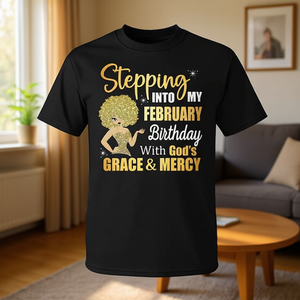 T-shirt « Grâce et miséricorde de Dieu » pour les anniversaires de février, avec t-shirts promotionnels pour entrer dans le nouvel an - Product Image 3