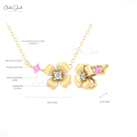 Kalung Liontin Bunga Zirkon Berkualitas Tinggi, Rantai Kabel Perak 14k, Perhiasan Pertunangan, Penawaran Spesial