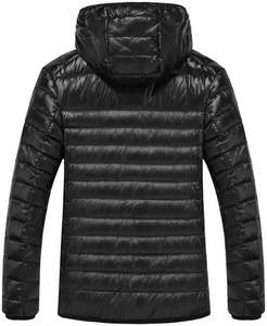 High Quality Men's Winter <b>Jacket</b> High Street <b>Packable</b> Hooded Light Puffer Coat Canvas Bubble Fabric Wholesale Pattern Decoration - Product Image 4