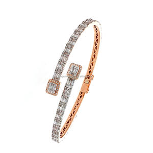 Pulsera de diamantes personalizada 10K oro rosa VVS moissanita pulsera de diamantes al por mayor hip hop joyería fina para mujeres - Product Image 2