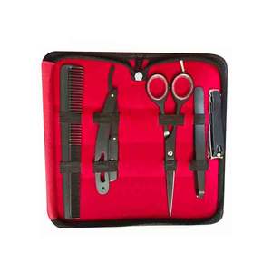 Kit de ciseaux de coiffeur de couleur noire Rasoir de coiffeur personnalisé et cisaillement de coupe amincissant 5.5 "ensembles de ciseaux en acier inoxydable - Product Image 5