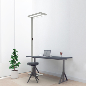 Thiết kế hiện đại LED trực tiếp gián tiếp văn phòng chiếu sáng lớn đứng Đèn sàn với cơ thể nhôm màu đen và kim loại bóng râm - Product Image 1