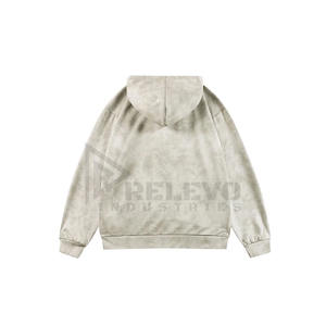 Sudadera con Capucha Extra Grande, Lisa, Personalizable con Bordado, Estilo Urbano, de Felpa, Lavada al Ácido, Desgastada, con Cierre - Product Image 5