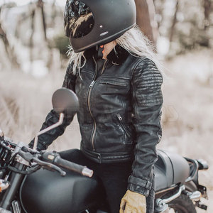 เสื้อแจ็กเก็ตการแข่งขันของผู้หญิง,แจ็กเก็ตหนังมอเตอร์ไซค์สตรีทไบค์เกอร์เสื้อแจ็คเก็ตสำหรับนักขี่มอเตอร์ไซค์ - Product Image 4