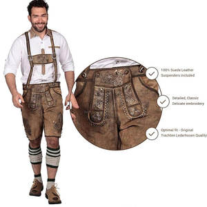 Lederhosen de cintura media para hombre de alta calidad, nueva ropa alemana, Material de lona, botón, cierre de mosca, marca directa de fábrica - Product Image 2