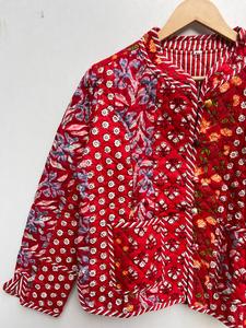 Indien fait à la main Burfi matelassé coton Patchwork veste nouveautés unisexe hiver manteau bouton respirant chauffé Style bohème - Product Image 6