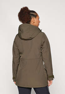 Veste Aplington Softshell pour femmes olive foncé de haute qualité prix usine manches complètes et coupe-vent femmes en cours d'exécution vestes de plein air - Product Image 3