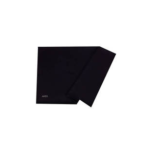 Black Viscose Satin Embellished Scarf 65x190-Fur Scarves & Shawls - Product Image 1