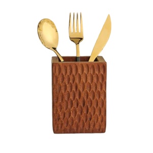 Best Selling Top Quality Textured Wooden Cutlery Holder For Cutlery And Utensils Holder in Best Price - Product Image 1