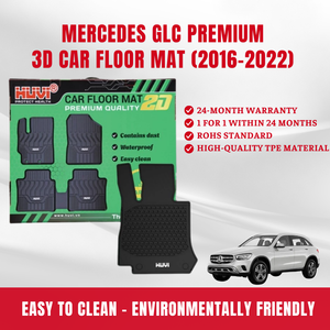 เสื่อปูพื้นรถกันน้ำทำความสะอาดง่ายทนทานทุกสภาพอากาศเสื่อปูพื้น TPE ติดทนนาน Mercedes GLC 2016เวียดนามส่งออก - Product Image 4
