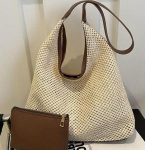 Sacs à main en coton pour dames avec imprimé minimaliste et compartiments fonctionnels à fermeture éclair pour les courses quotidiennes et le travail - Product Image 5