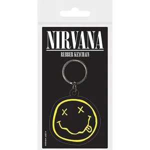 Porte-clés 3D Nirvana en forme de dessin animé, porte-clés lumineux en PVC, caoutchouc, plastique, acier inoxydable, durables et élégants - Product Image 1