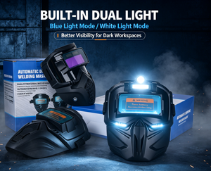 Casco <span class=keywords><strong>de</strong></span> Soldadura COROTC <span class=keywords><strong>con</strong></span> Doble <span class=keywords><strong>Luz</strong></span> y Oscurecimiento Automático, Ajuste <span class=keywords><strong>de</strong></span> <span class=keywords><strong>Luz</strong></span> Azul/Blanca, Energía Solar, <span class=keywords><strong>LED</strong></span> Integrado, Diseño Frontal Elevable - Product Image 3