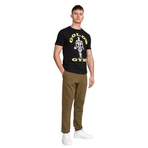 Camiseta deportiva Muscle Joe para hombre, ropa deportiva para gimnasio en algodón orgánico negro, camiseta transpirable para fitness con ajuste Regular Golds Gym - Product Image 1