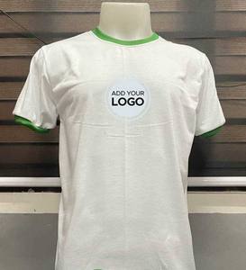 Polyester Cotton Ringer Tee Ringers T Shirts Custom Logo Men's Short Sleeve Solid Crew Neck T-Shirt - Product Image 1