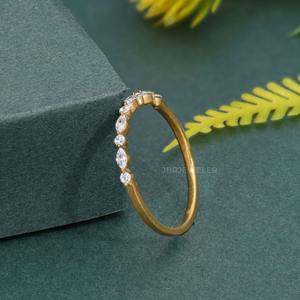 Vendeur chaud certifié IGI VVS Lab Grown Diamond 14k Solid Gold Alternative Marquise Wedding Band Ring Fine Fashion Luxury Jewelry - Product Image 1