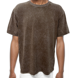 เสื้อยืดผู้ชายผ้าฝ้ายธรรมดาสีกรดเสื้อยืดสำหรับสตรีทเสื้อยืดฟอกสีออกแบบโลโก้ได้ตามต้องการ - Product Image 1