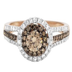 Nuevo clásico Halo Moissanite Diamond Iced Out Jewelry lujo moda compromiso dos tonos 925 anillo de plata para mujeres - Product Image 3