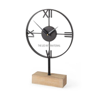 Horloge de table moderne faite à la main, qualité spéciale, en aluminium poli argenté, métal, aspect avion