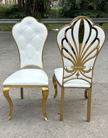 Chaises de banquet empilables en acier inoxydable chromé doré Meubles de salle à manger en métal durable pour mariages et hôtels Design moderne