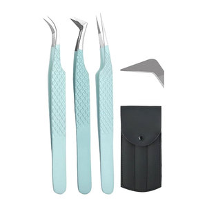 Pinzas para pestañas con punta de fibra 45 75 90 grados Pinzas de agarre nano Pinzas de extensión de pestañas de alta calidad Suministros para pestañas - Product Image 1