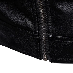 Men's <b>Genuine</b> <b>Leather</b> <b>Jackets</b> Zipper Fashion Black Dyed Out Wear Stand Collar Men's <b>Leather</b> <b>Jackets</b> Customized <b>jacket</b> for men - Product Image 5
