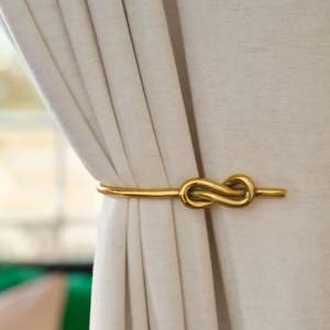 Brass Antique Gold Flower Decorative U Shape Wall <b>Curtain</b> Hold <b>Back</b> <b>Hook</b> <b>for</b> Home Living Room Decorative Tiebacks - Product Image 3