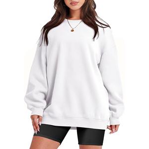 Venta al por mayor pulóver sudadera de Invierno para mujer alta calidad 100% algodón peinado plata gris sudaderas con capucha para mujer - Product Image 6