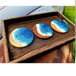 Posavasos de Madera con Acabado Esmaltado, Ligeros y Elegantes, Decoración de Mesa, Posavasos para Té y Café a un Precio Económico - Product Image 3