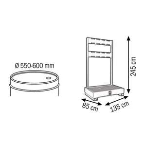 Meclube Réservoir de vidange complet à 2 positions avec structure de support pour équipement de stockage de produits chimiques - Product Image 2