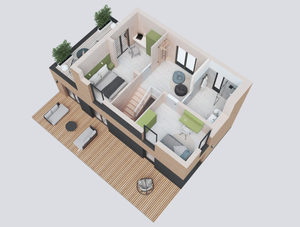 Cómoda casa completamente lista prefabricada ensamblada por módulos diseño moderno PROT - Product Image 3