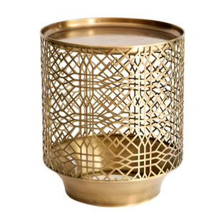 <b>Gold</b> Cutout <b>Candle</b> Holder for Diwali and Home Decor Modern Decorative Votive Holder for Festive Lighting and Decorations - Product Image 1