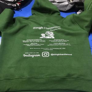 Custom OEM Winter Solid <b>Green</b> Color Unisex Fleece <b>Hoodie</b> with Digital Printing or Embroidery Logo Plain Dyed - Product Image 3