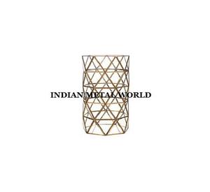 Admirable design metal and glass <b>candle</b> votive holder wedding and party <b>large</b> size metal votive holder for sale - Product Image 1