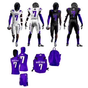 Nuevo diseño único de uniformes de fútbol americano, juego de sarga de aparejos transpirables con mangas cortas para equipos - Product Image 1