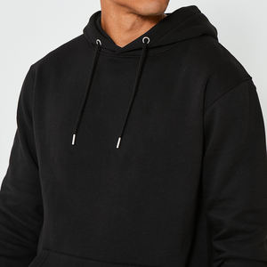 Survêtement unisexe coupe classique noir respirant en molleton 100 % coton, coupe-vent à capuche, motif imprimé - Product Image 6