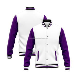 Veste universitaire personnalisée MCACVJ08 Manches en laine brodées Col montant Logo avant Respirant Coupe-vent pour les équipes scolaires - Product Image 2