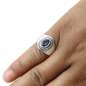 Anillos de piedras preciosas de iolita 925 de plata de ley 100% de diseño minimalista para mujeres y hombres, joyería fina hecha a mano, venta a granel OEM - Product Image 4