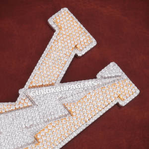 จี้เพชรทรงกลม VVS คุณภาพสูงสุด งานฝีมือสั่งทำพิเศษ ประดับตัวอักษรฮิปฮอป สำหรับผู้ชาย ตัวเรือนเงินแท้ 925 - Product Image 3