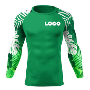 T-shirt de compression unisexe à manches longues en spandex imprimé par sublimation personnalisé, séchage rapide, respirant, pour le sport et la course à pied - Product Image 1