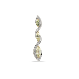 Pendentif saphir jaune du Montana 0,64 ct avec zircon blanc en or 9 carats - Product Image 1